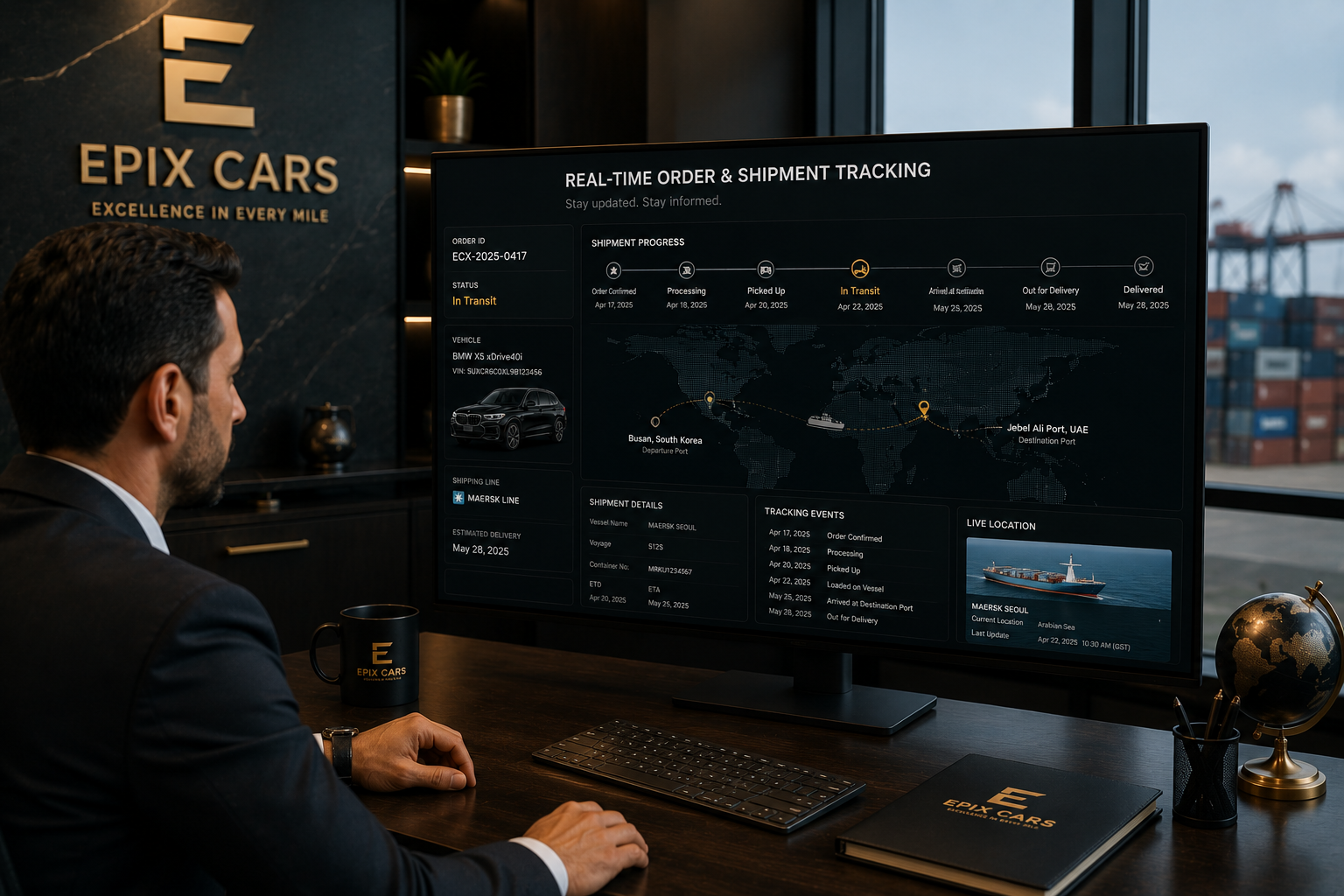 Real time vehicle order and shipment tracking